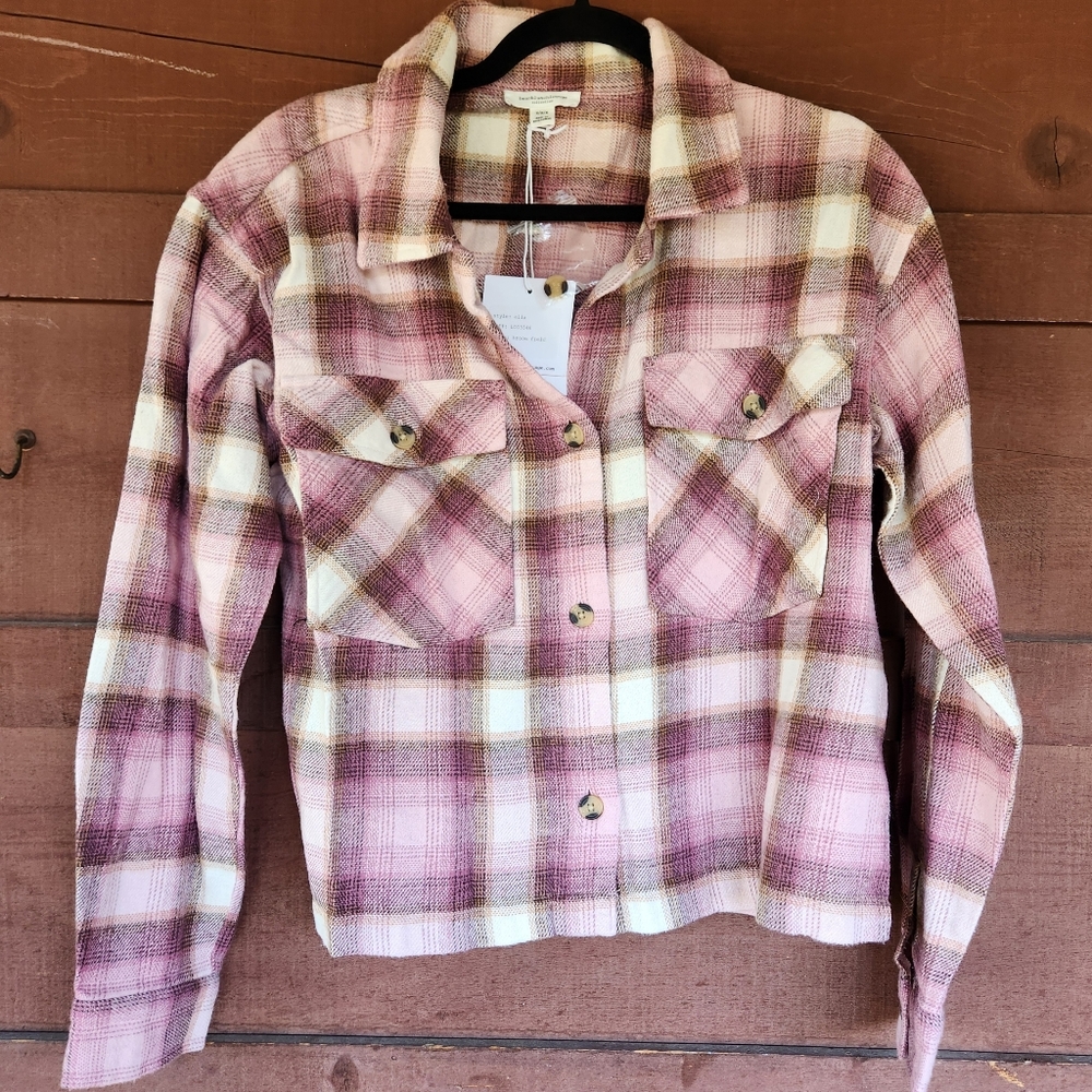 NWT beachlunchlounge Plaid Flannel Women's